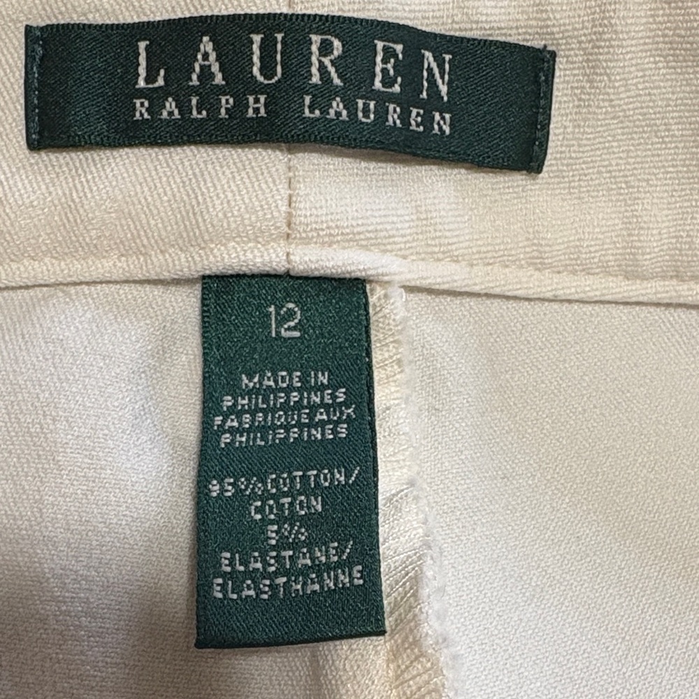 Women’s Vintage Size 12 Lauren Ralph Lauren Women's Cream Trousers - Picture 3 of 8